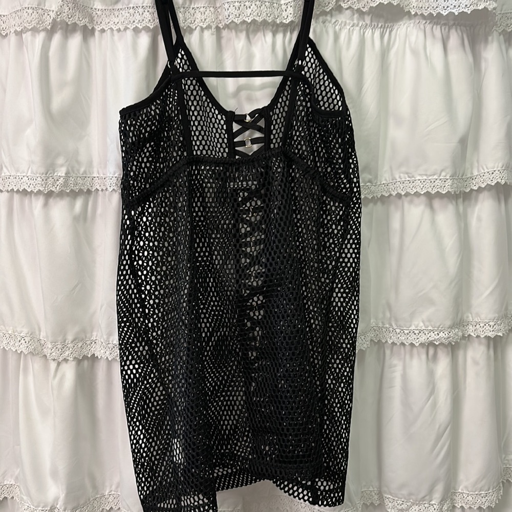 Edgy black mesh cover up - Picture 3 of 6